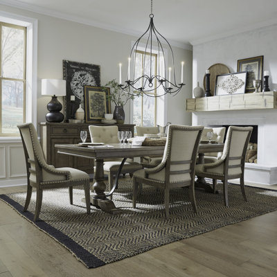Aisja 7 Piece Trestle Table Set