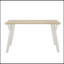 Table de salle à manger rectangulaire contemporaine, blanc et bois naturel