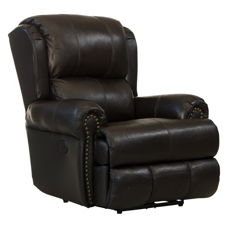 Fauteuil inclinable en cuir italien Woodville, Électrique, Similicuir brun
