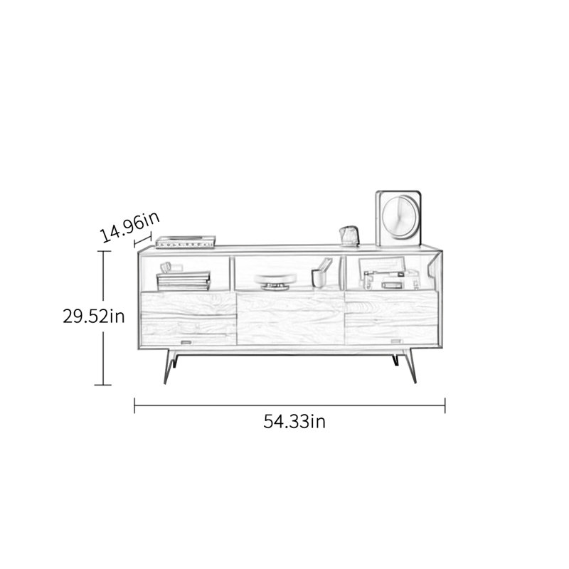 Kistner, H 29,52 po x L 54,33 po x l 14,96 po