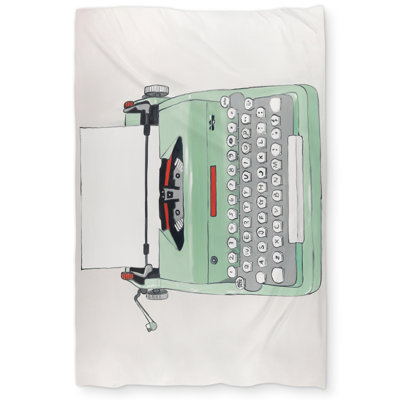 Mint Typewriter Neo Mint Office Duvet Cover | Home Decor