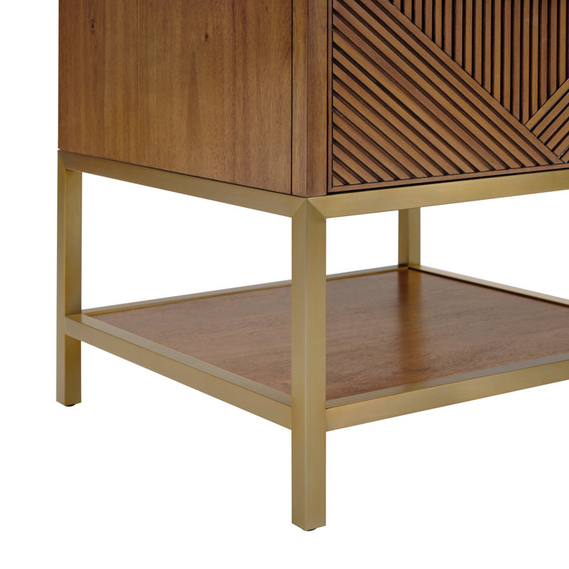 Ensemble de meuble-lavabo 24 po Diamond, Quartz blanc, Noyer, Laiton satiné