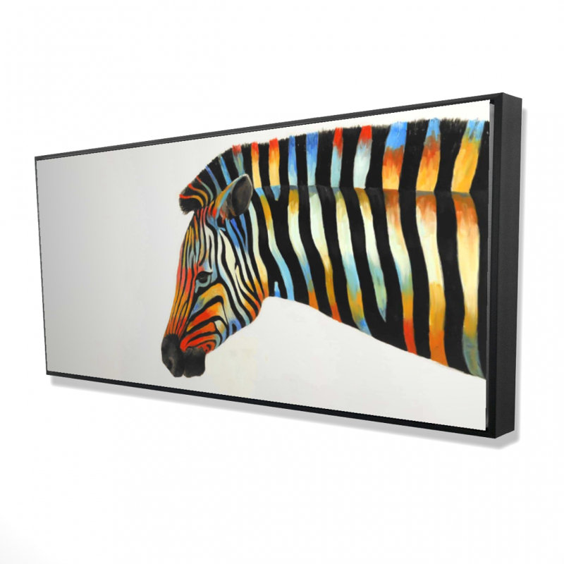 Colorful Zebra Print On Canvas, H 48 po x l 24 po