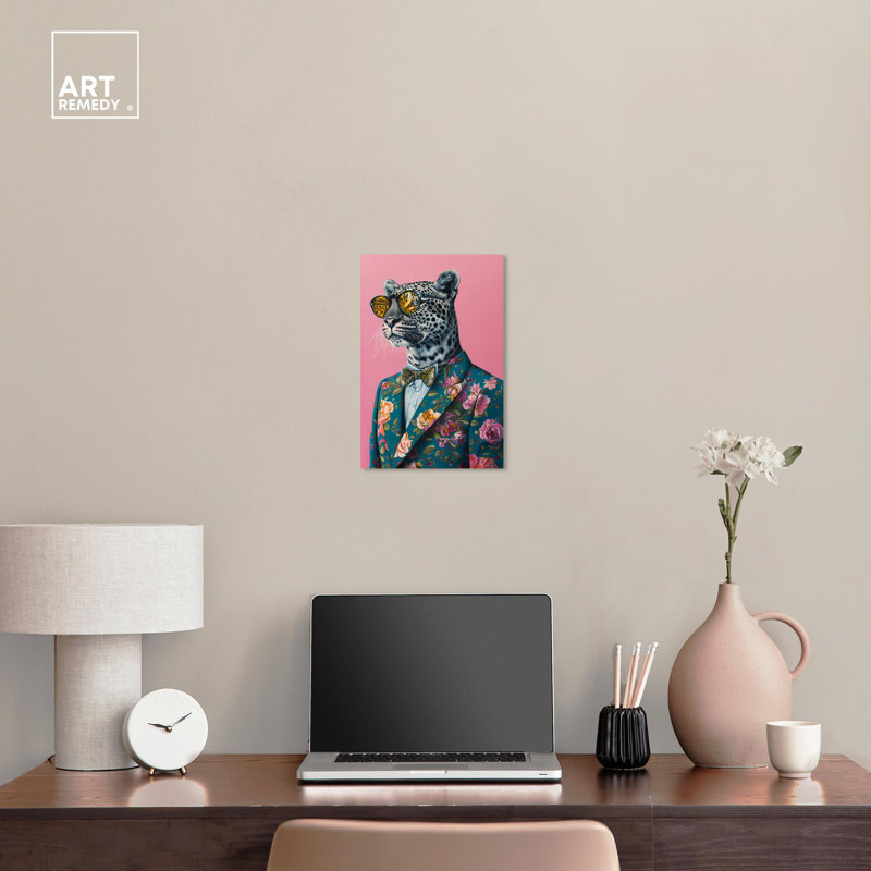 Art mural rose raffiné Roar II, H 15 po x l 10 po, Toile tendue