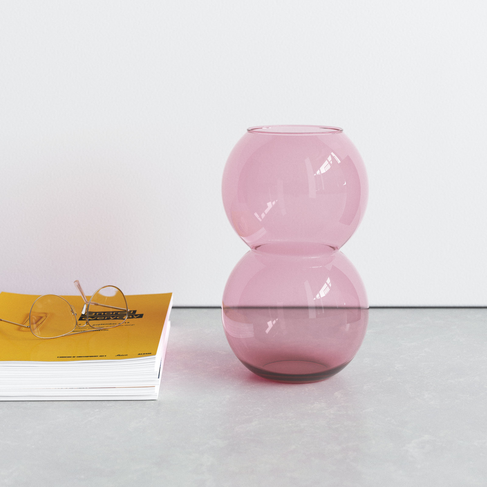 Geri 10.65'' Glass Table Vase, Pink
