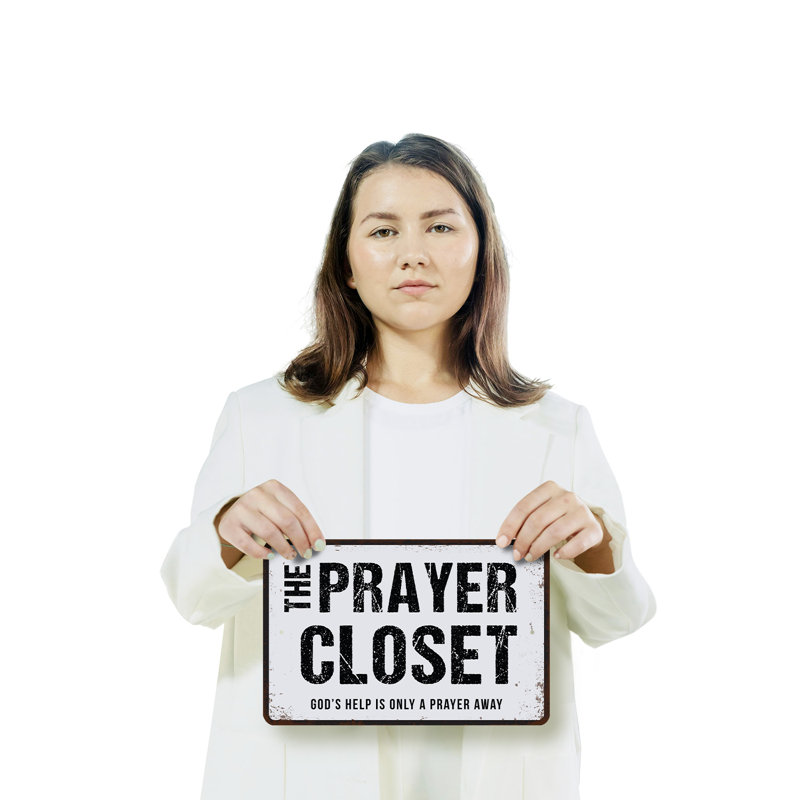 Prayer Closet (2 Pack) 8 Inch x 12 Inch Plastic Sign