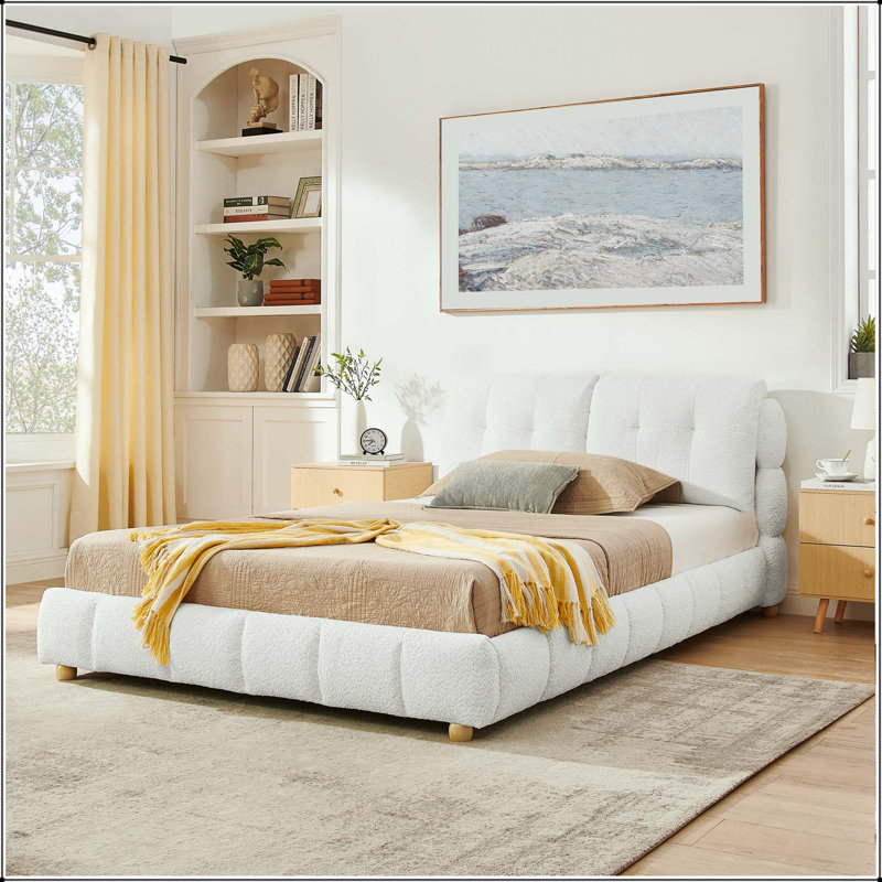 Lit plateforme avec tête de lit Boucle, Grand lit