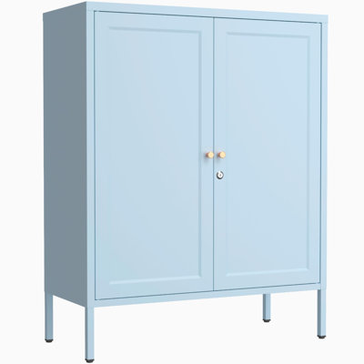 Armoire de rangement verrouillable en métal 2 portes, porte carrée en acier estampé avec 2 tablettes réglables, organisateur multifonctionnel pour l'école de bureau à domicile