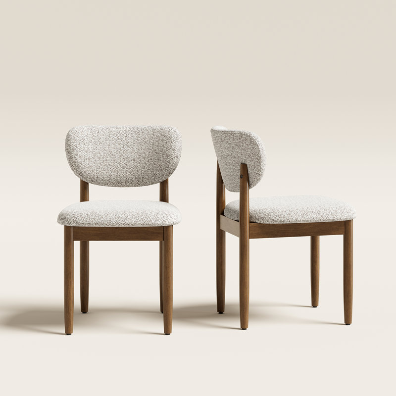 Chaise d'appoint rembourrée en bois massif, Kaki