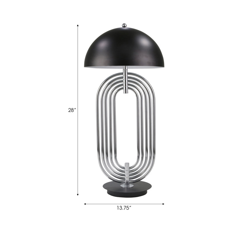 Lampe de table Clukey Art Deco, Argent