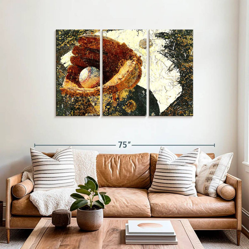 Sireci Grunge Baseball, 36" H x 57" W