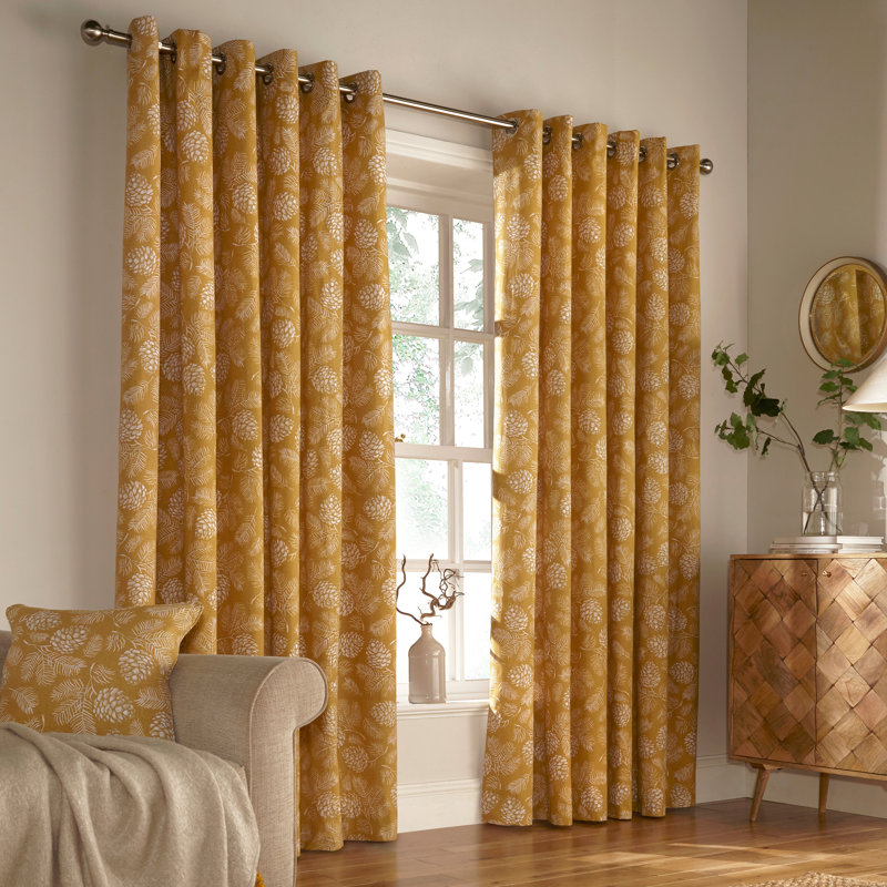 Grommet Room Darkening Curtains, Stone, 168 W x 137 D cm