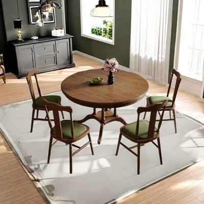 Rubber wood unique dining table set