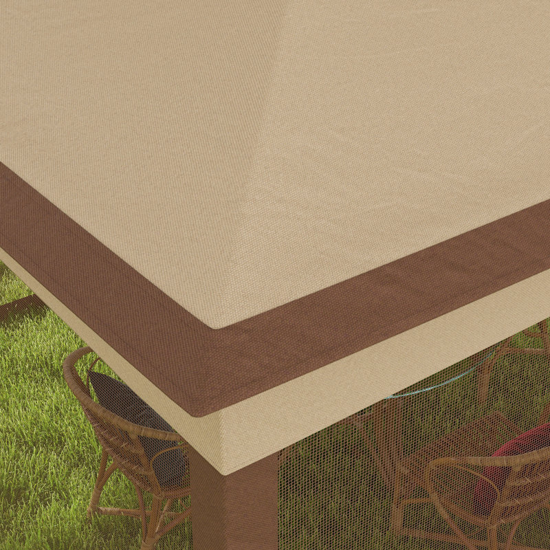 Outsunny 11' X 11' Pop Up Canopy, Khaki, Khaki
