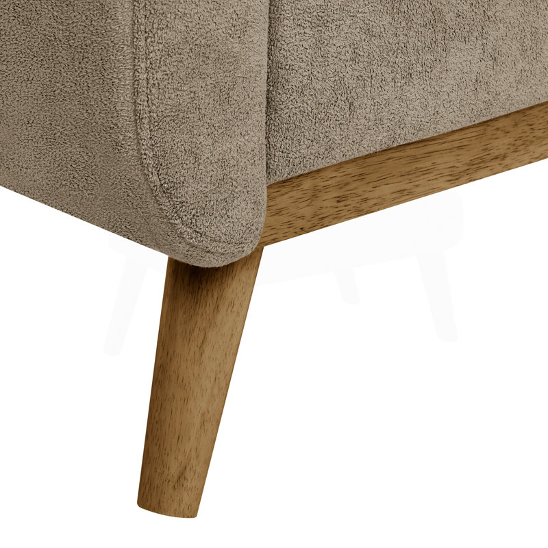 Canapé capitonné 67,7 po de largeur Mid-Century, Polyester brun clair