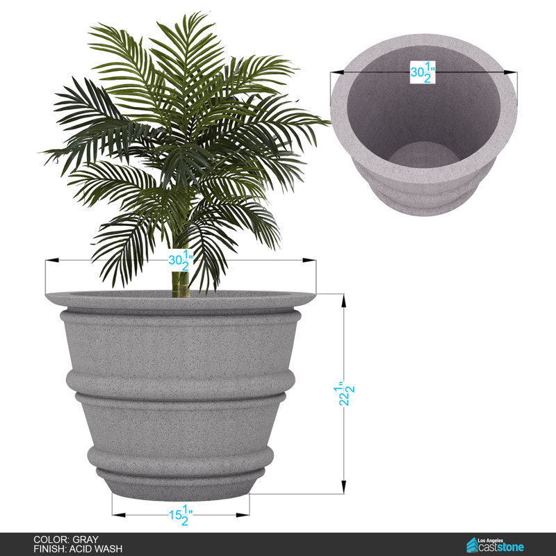 Jardinière Bella, Gris délavé à la pierre