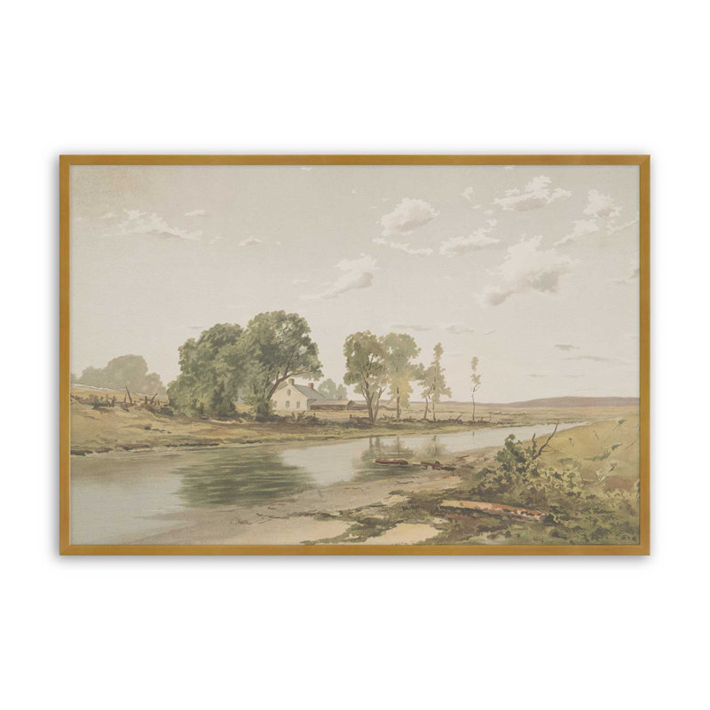 «An Intervale» par William Bartholomew, reproduction d'art, H 8 po x l 12 po, Doré