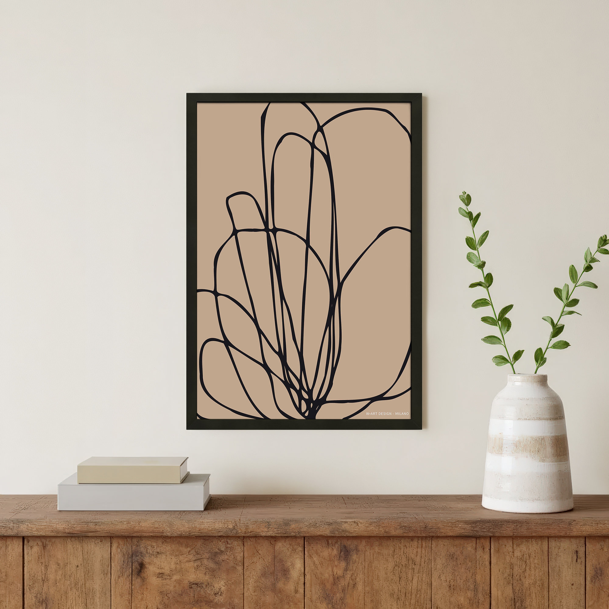 Tracings 3 by Romina Gadler, 25" H x 17.5" W x 1.25" D, Black Framed Paper