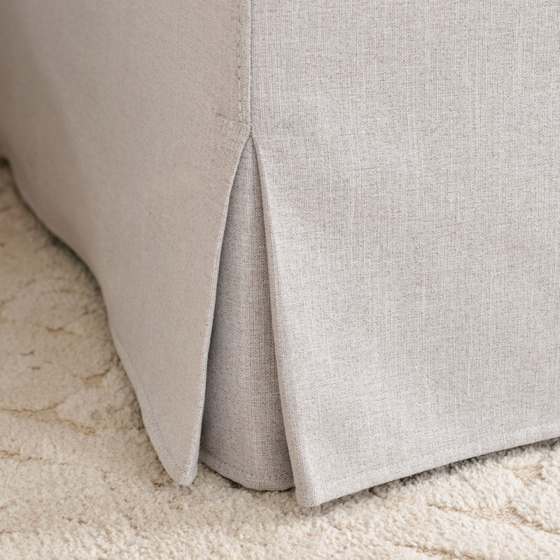 Crampton Performance Fabric Down Fill Slipcover Dining Bench, Light Gray