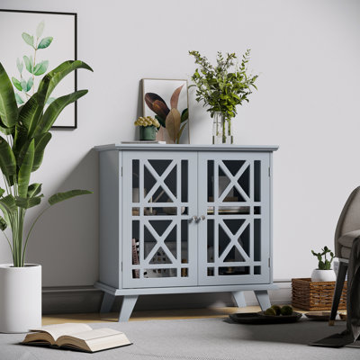 Buffet gris - Rangement polyvalent, serviettes et articles ménagers dans le salon