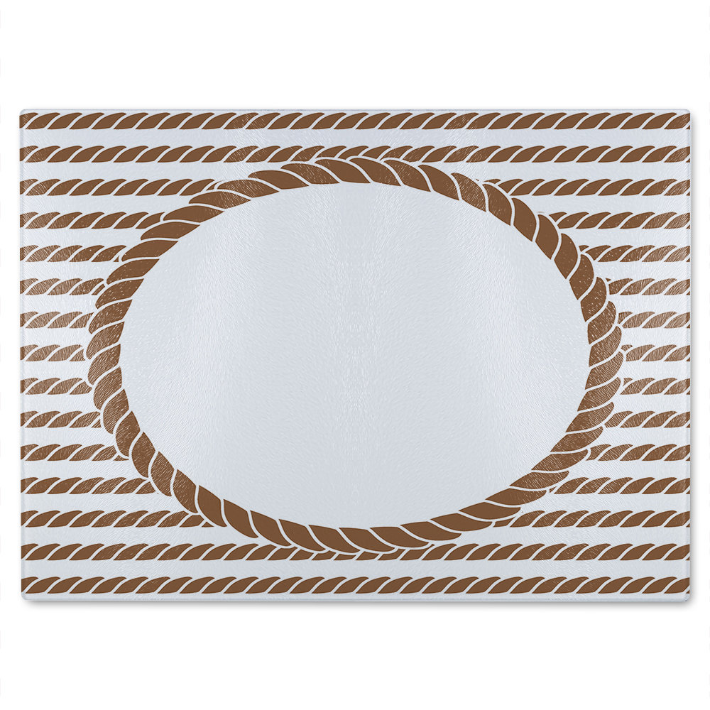 Rope Border Glass Chopping Board