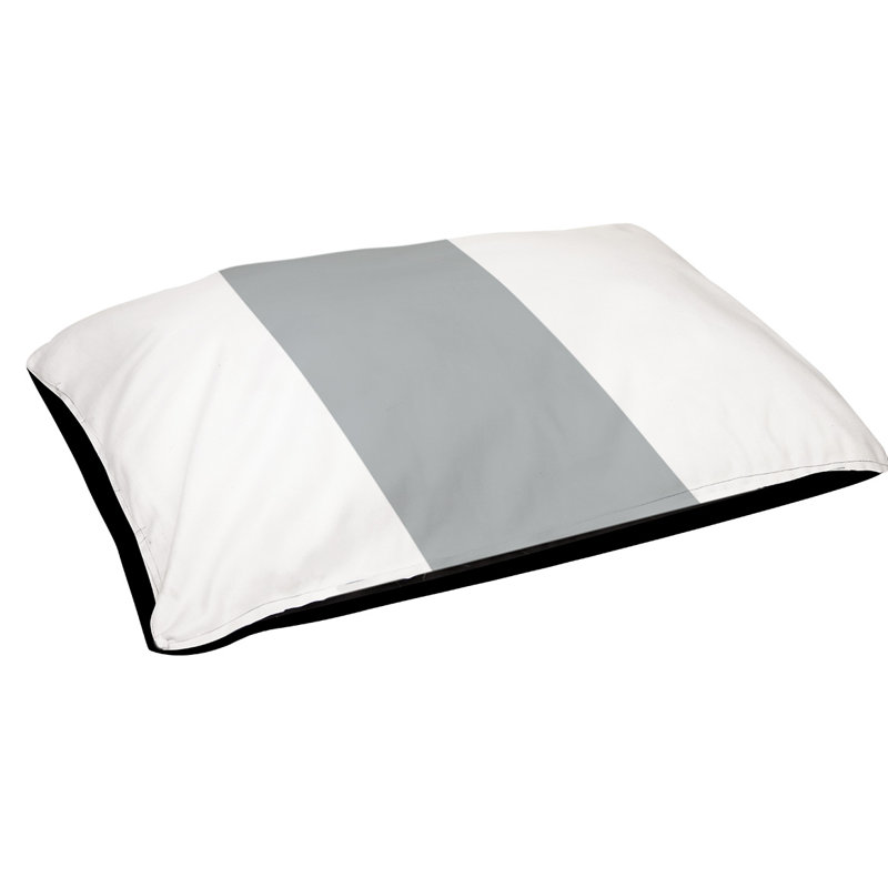 Coussin Oakland, Petit (l 28 po x P 18 po x H 6 po), Blanc / argent