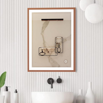 Miroir de salle de bain à DEL avec miroir en aluminium 3 lumières