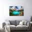 «Turquoise Mountain Lake Dramatic Peaceful Serene Forest Landscape», reproduction d'art-793200765