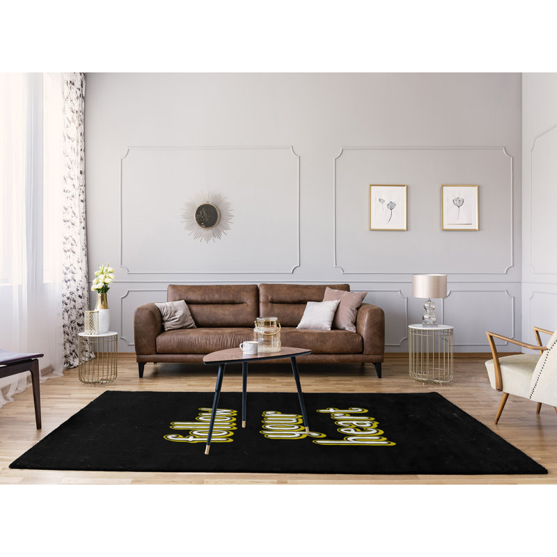 Tapis en polyester style tableau noir follow quote, Rectangle 9 pi x 12 pi