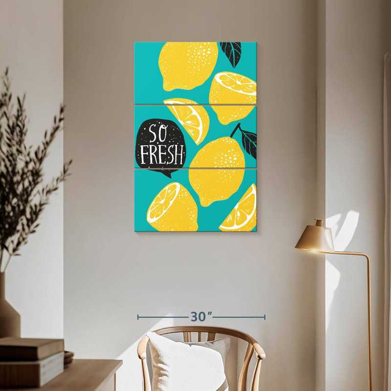 Yarlin Fresh Lemons Typography, 57" H x 36" W