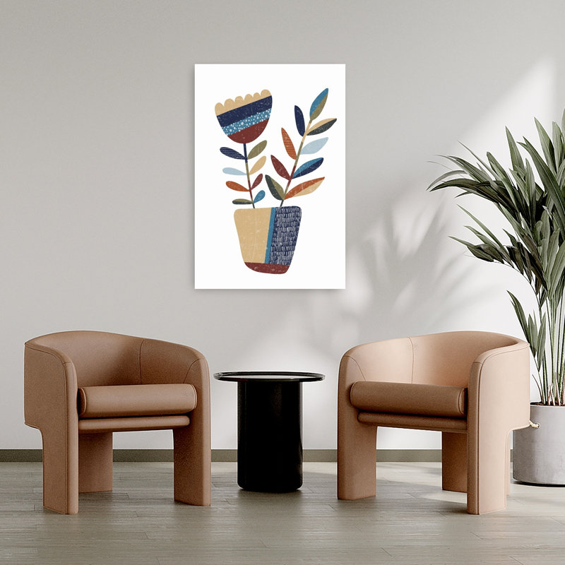 Art floral moderne abstrait géométrique 1, 36" H x 24" W