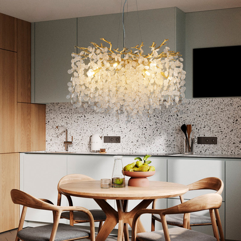 Mioara LED Chandelier, Silver, 17.7" H x 30" W x 30" D