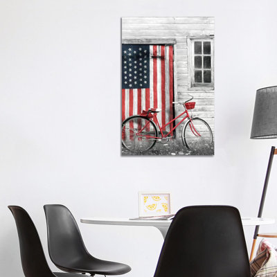 Patriotic Bicycle by Lori Deiter - Print on Canvas