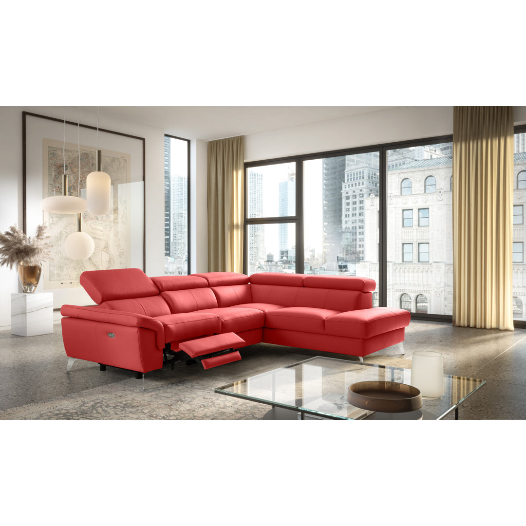 Ecksofa Manhattan aus Echtleder mit Relaxfunktion