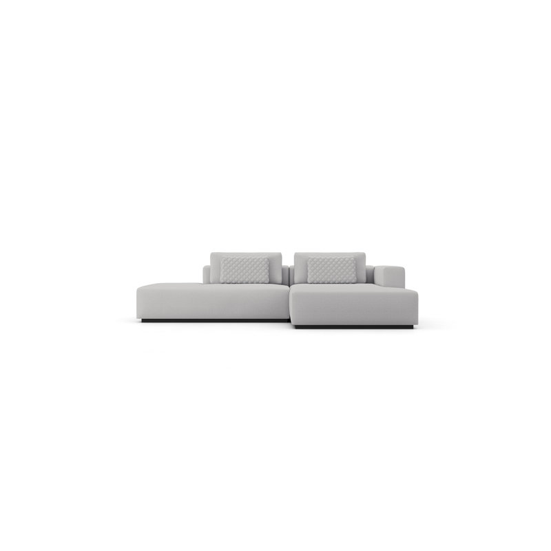 Ensemble de canapé modulaire Duthie 08 en tissu gris, Orienté à gauche (vu de face)