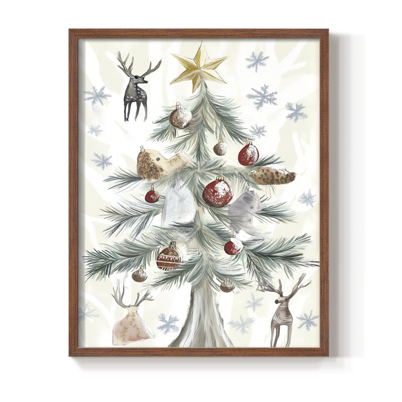 «Christmas Holiday Art», reproduction encadrée CECX III, Noyer, H 15 po x l 12 po