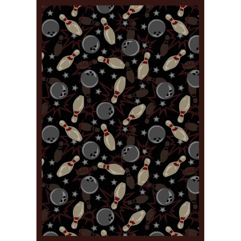 Sports Games People Play Retro Bowl Area Rug, Rectangle 7'8" x 10'9"