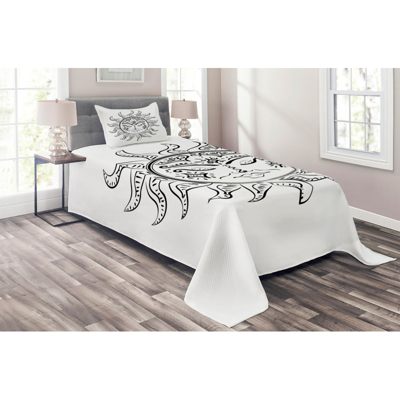 Polyester Coverlet, Twin Bedspread + 1 Sham