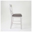 Ensemble de salle à manger 5 pièces à hauteur de comptoir blanc antique et gris avec table ronde et 4 chaises rembourrées