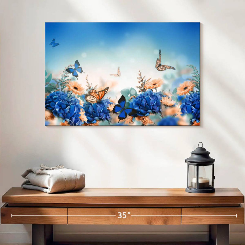 Blue Butterfly Garden, 16" H x 24" W