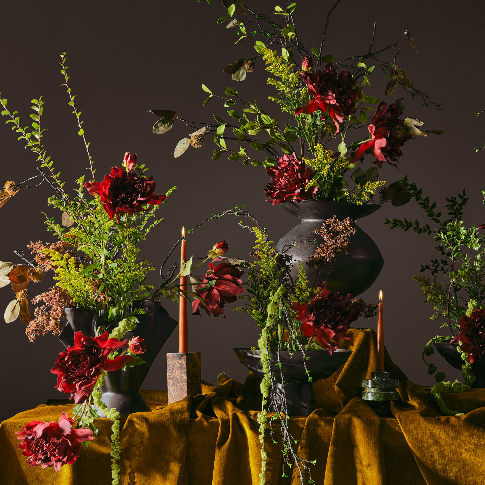 Dahlia Floral Stems, Garnet