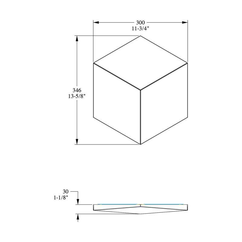 Parchemin à incrustation de 13-5 / 8 po x 11-3 / 4 po x 1-1 / 8 po