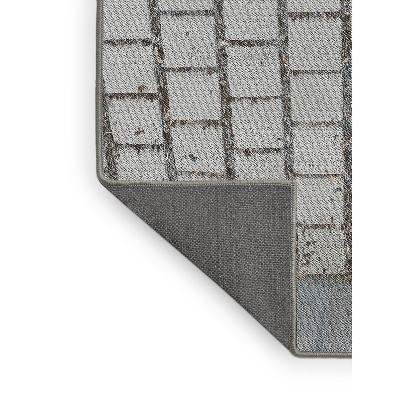 Tapis gris tissé à la machine, Rectangle 5 pi x 7 pi