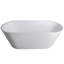 Baignoire ovale autoportante de 65 pouces à surface solide de style contemporain, finition matte pour les petites et moyennes salles de bain