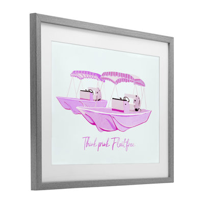 «Think Pink Float Free», reproduction encadrée sous verre, conception de Ziwei Li