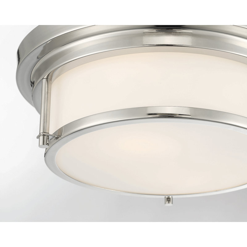 Candiss 2-Light 13" Flush Mount in Polished Nickel, Polished Nickel