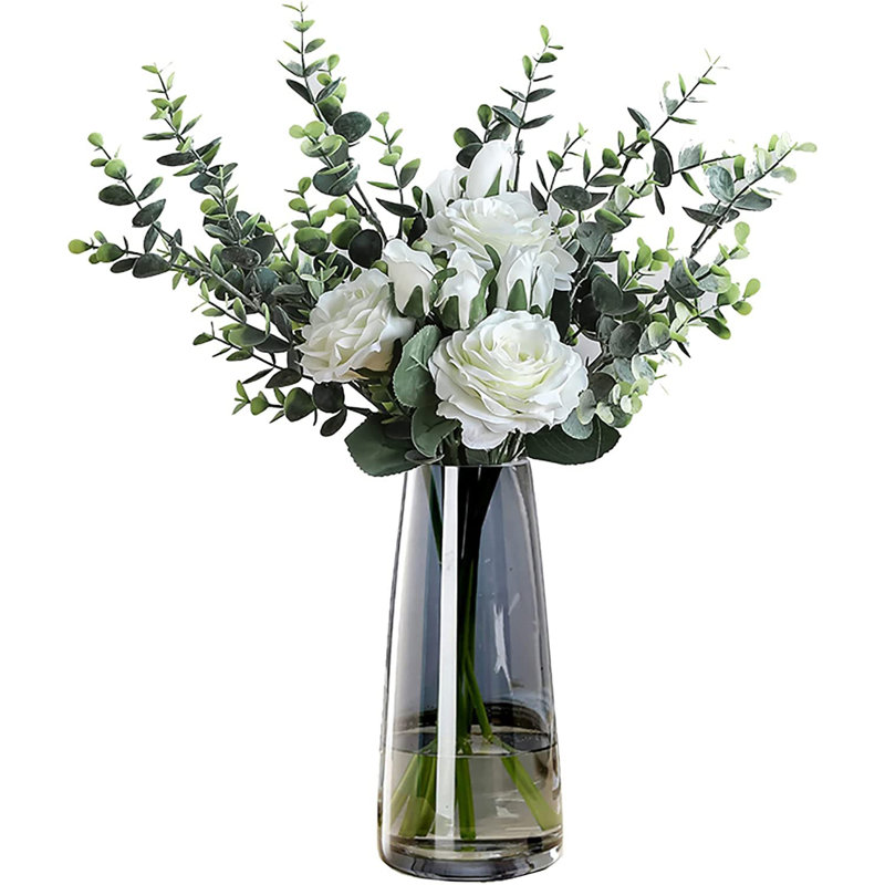 Vase en verre moderne, Gris cristal