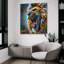  Art mural en verre «Lion» par Pierre Gavidia, 36 po x 36 po