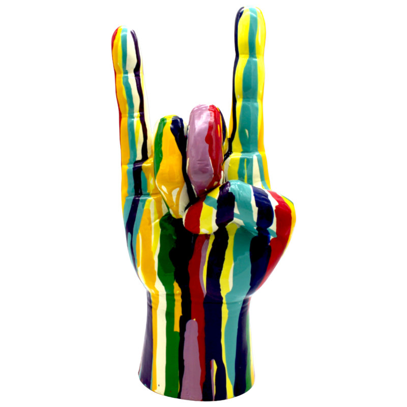 Aimee-Jo Jumbo XXL Graffiti Rock On hand Tabletop - 11" tall