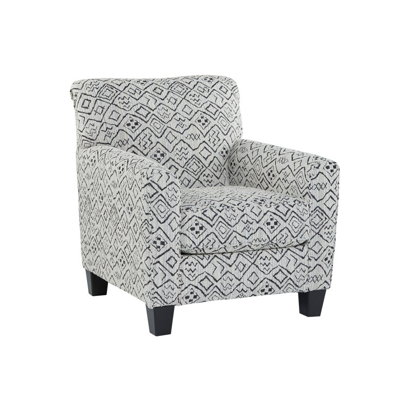 Ridhi Upholstered Armchair, Black/Cream Polyester Blend